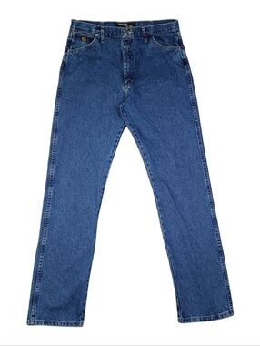 Wrangler George Strait Jeans Mens 36 (Fits 35x36) Blue Straight Leg Denim - EUC